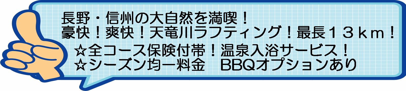長野・信州の大自然を満喫、豪快、爽快天竜川ラフティング!最大13km!☆全コース保険付帯!温泉入浴サービス! ☆シーズン均一料金
